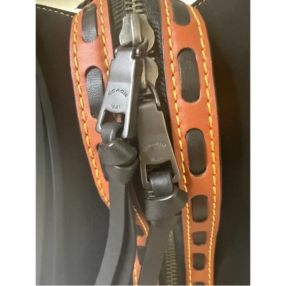 Coach 1941 Rogue 36 Western Saddle Suede Whipstitch Whiplash Boho Fringe Bag - Picture 8 of 16